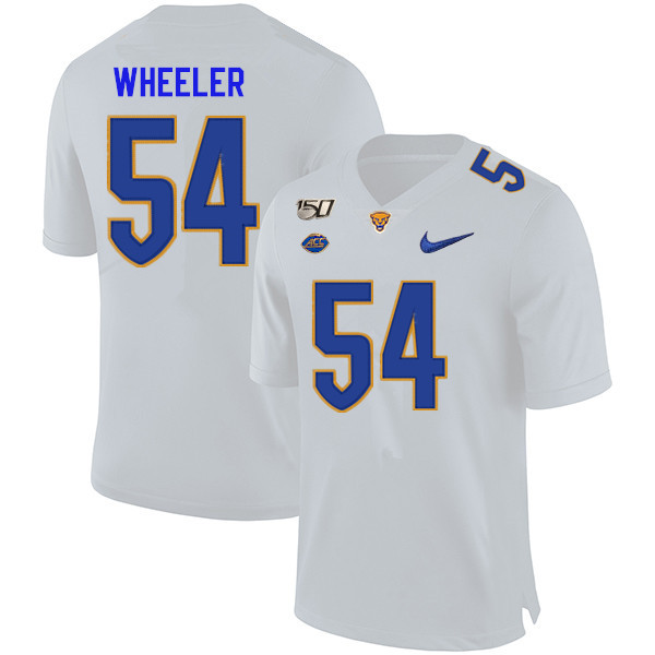 2019 Men #54 Rashad Wheeler Pitt Panthers College Football Jerseys Sale-White